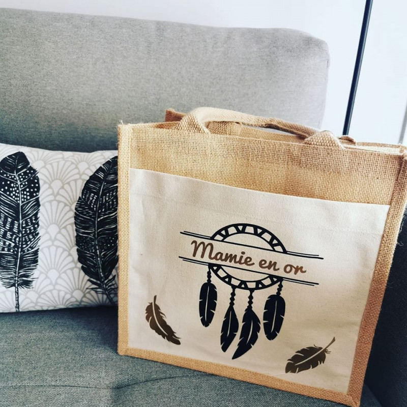 Sac Cabas en toile de jute "Attrape...