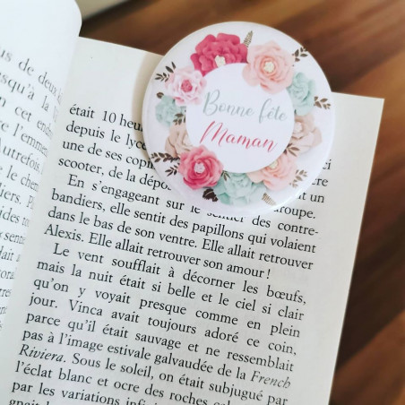 Marque page bonne fête maman fleuri