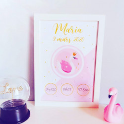 CADRE naissance flamant rose