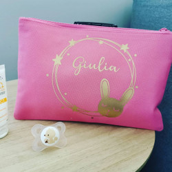 Pochette trousse motif lapin