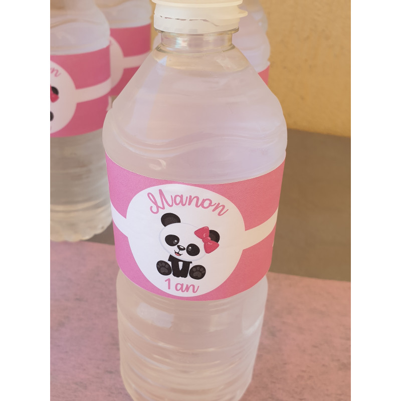 Étiquette bouteille thème panda