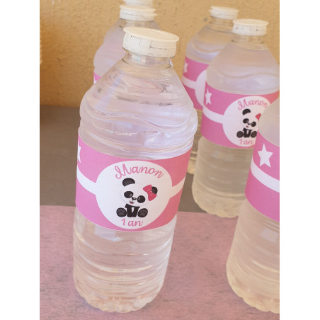 Étiquette bouteille thème panda