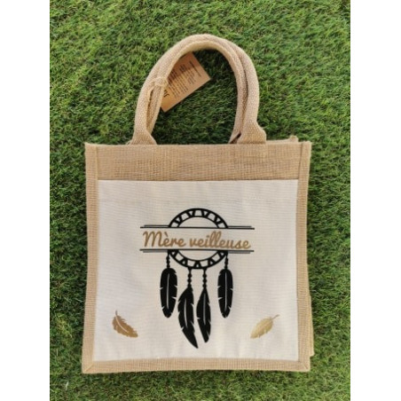 Sac Cabas en toile de jute "Attrape rêve "