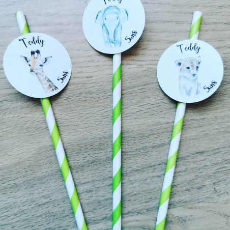 Pailles personnalisées Jungle