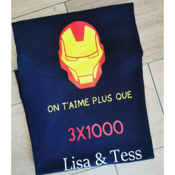 Tee shirt papa iron man