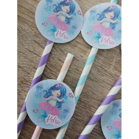 Pailles personnalisées Sirène