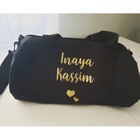 Sac de sport prénom coeur