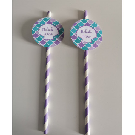 Pailles personnalisées Sirène