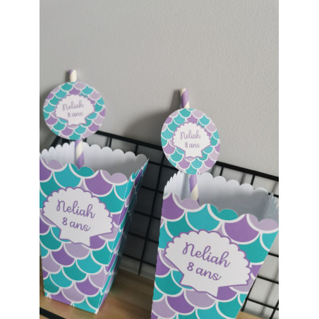 Pailles personnalisées Sirène