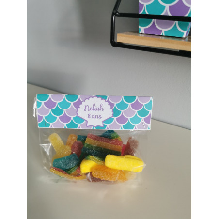 Sac invités bonbons sirène