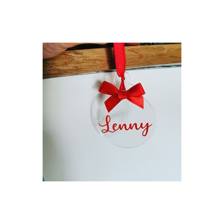 Boule de Noël plate transparente