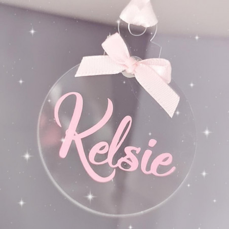 Boule de Noël plate transparente