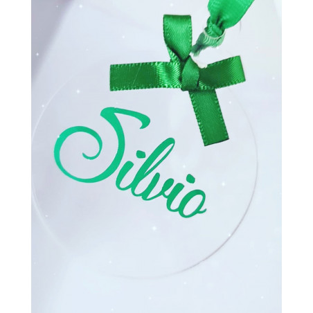 Boule de Noël plate transparente