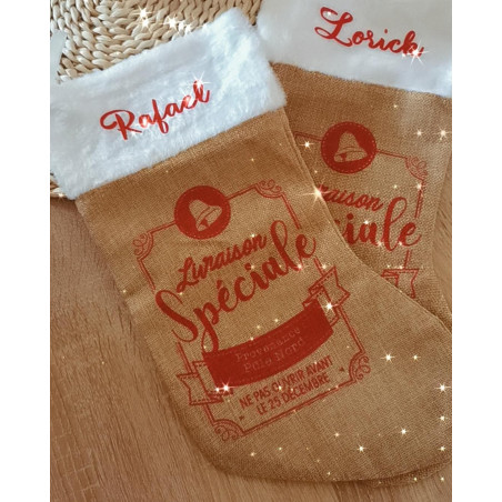 Botte de Noël Jute livraison spéciale