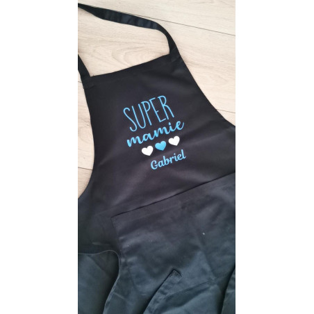 Tablier Super mamie en bleu