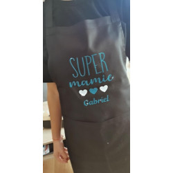 Tablier Super mamie en bleu 2
