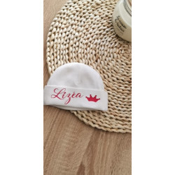 Bonnet de naissance couronne