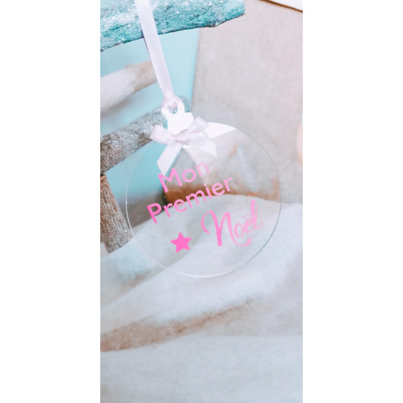 Boule de Noël plate Mon premier noël