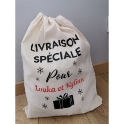 Hotte de noël  motif cadeau