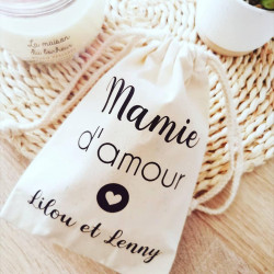Pochon  avec Bougie Mamie... 2