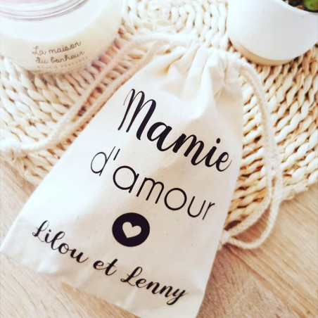 Pochon  avec Bougie Mamie d'amour