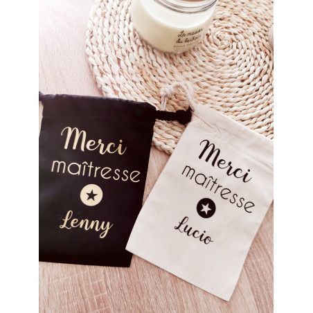 Pochon avec bougie Merci maîtresse