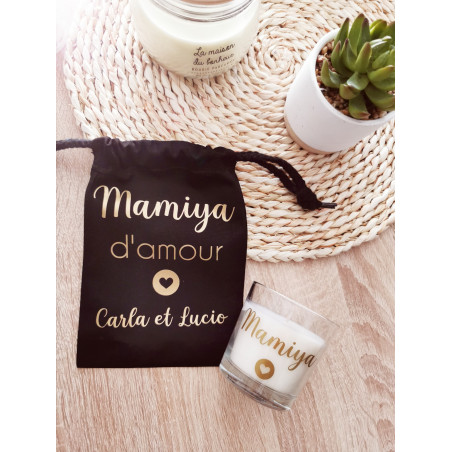 Pochon  avec Bougie Mamie d'amour