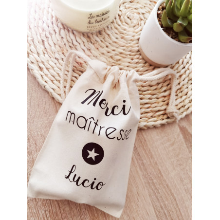 Pochon avec bougie Merci maîtresse