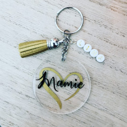 Porte clé mamie coeur
