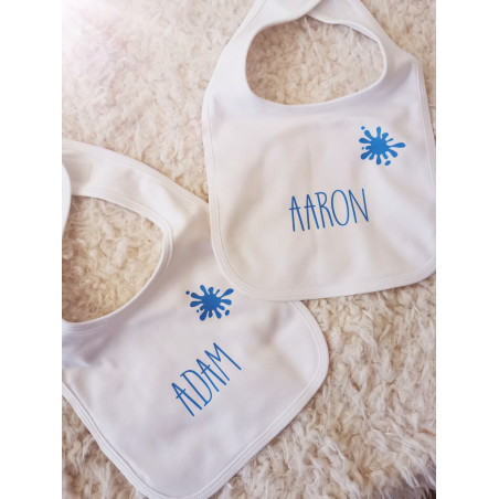 bavoir Prénom motif tâche