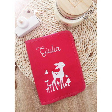 Protège carnet de santé biche