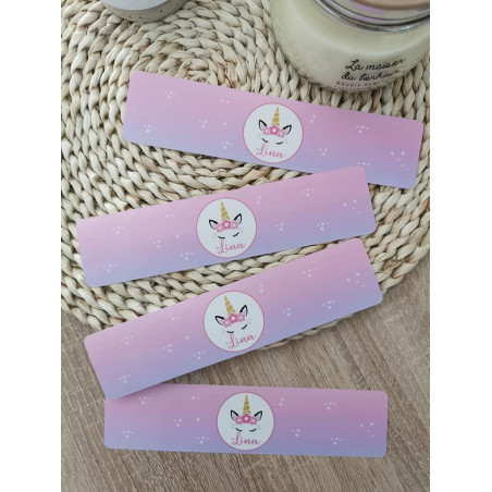 Etiquette bouteille licorne