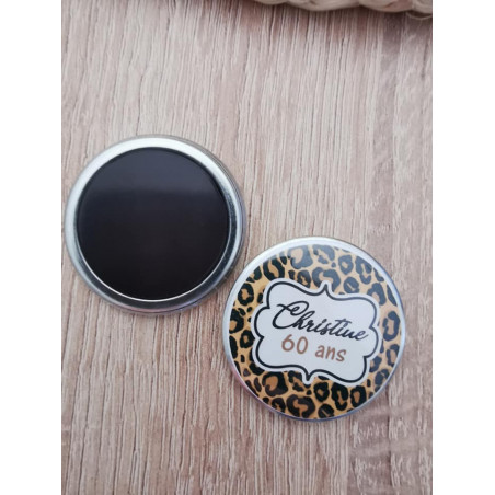 Magnet/porteclé/miroir motif léopard