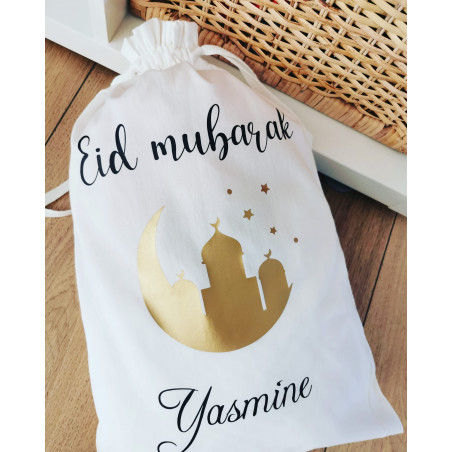 Sac Eid Mubarak motif mosquée taille L