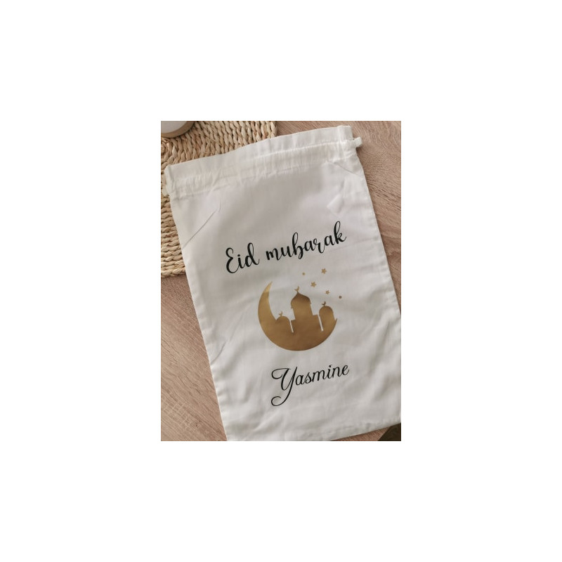 Sac Eid Mubarak motif mosquée taille L