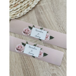 Etiquette bouteille rose