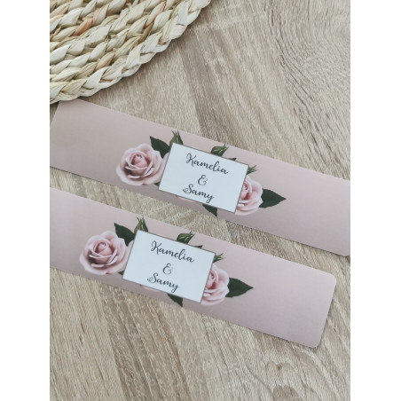 Etiquette bouteille rose