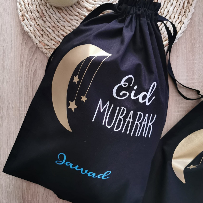 Sac Eid Mubarak motif lune taille L