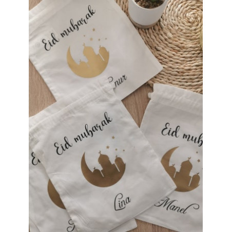 Sac Eid Mubarak motif mosquée (format M)