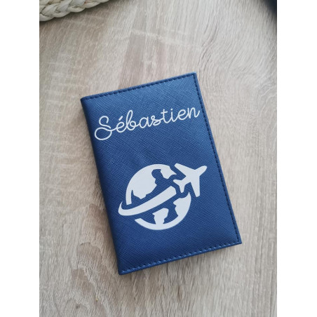 Passeport motif terre avec avion