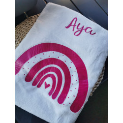 Couverture plaid arc en ciel