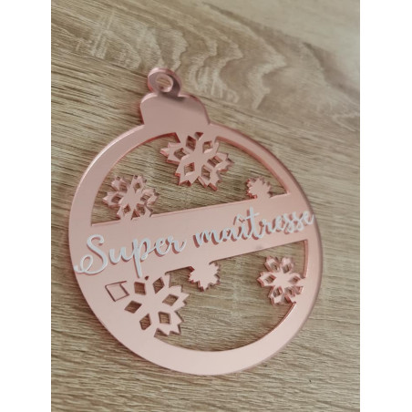 Boule de Noël plate Motif flocons