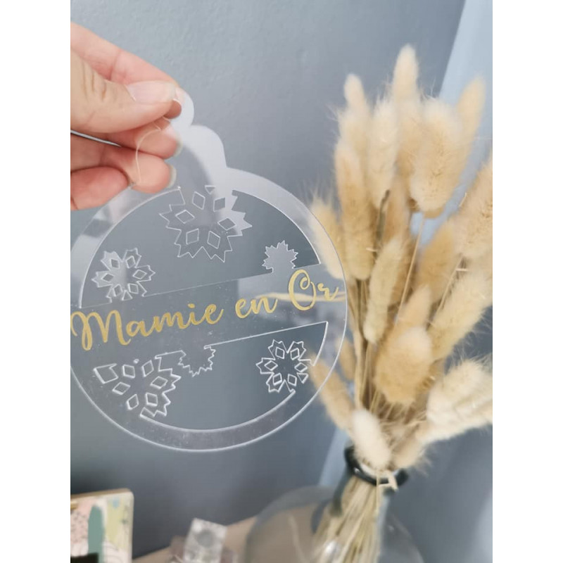 Boule de Noël plate Motif flocons