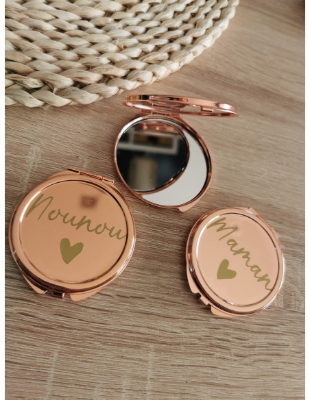 Miroir de poche coeur