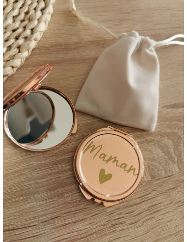 Miroir de poche coeur