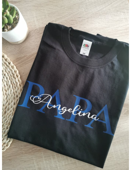 T-shirt Papa Personnalisé avec Prénom Enfant | Cadeau Papa | T-shirt Fête des Pères | Papa d’Amour | Cadeau Naissance