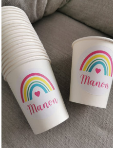 Verre personnalisé arc en ciel