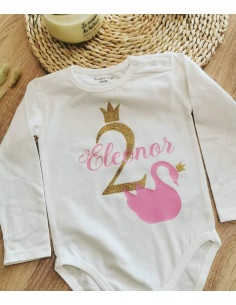 Body anniversaire flamant rose
