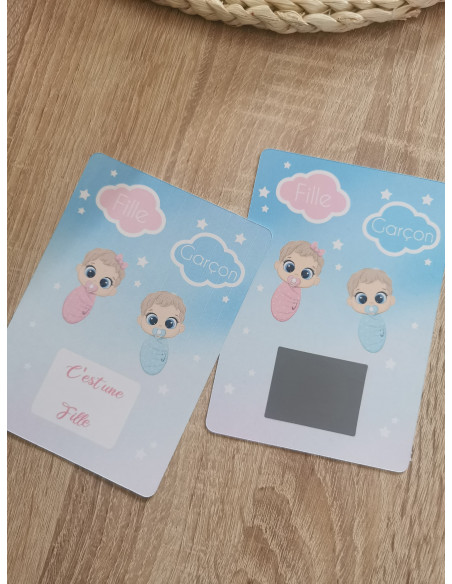 Carte à gratter fille ou garçon
