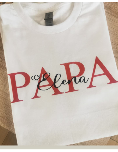 T-shirt Papa Personnalisé avec Prénom Enfant | Cadeau Papa | T-shirt Fête des Pères | Papa d’Amour | Cadeau Naissance